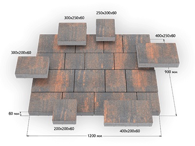 Тротуарная плитка ФАРБШТАЙН «Бенилюкс» h60 мм