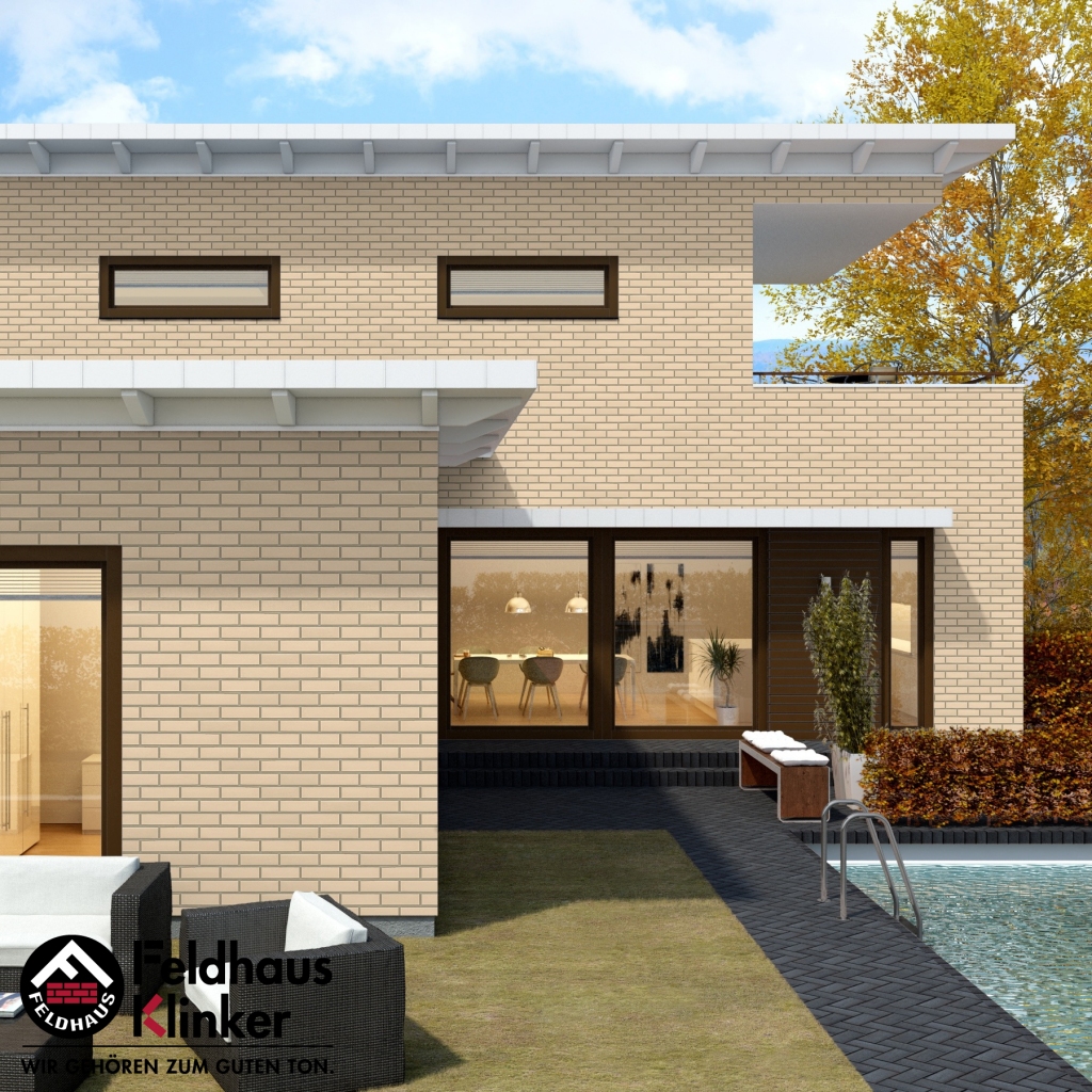 Клинкерная фасадная плитка Feldhaus Klinker R100 Perla liso гладкая NF9, 240*9*71 мм